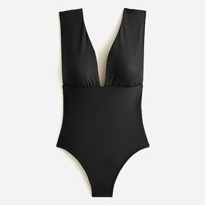 JCrew swim V-neck one-piece swimsuit NWT in black